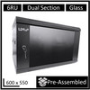 LDR-Assembled-6U-Hinged-Wall-Mount-Cabinet-(600mm-x-550mm)-Glass-Door---Black-Metal-Construction---Top-Fan-Vents---Side-Access-Panels-WB-DS65060NB-Rosman-Australia-2