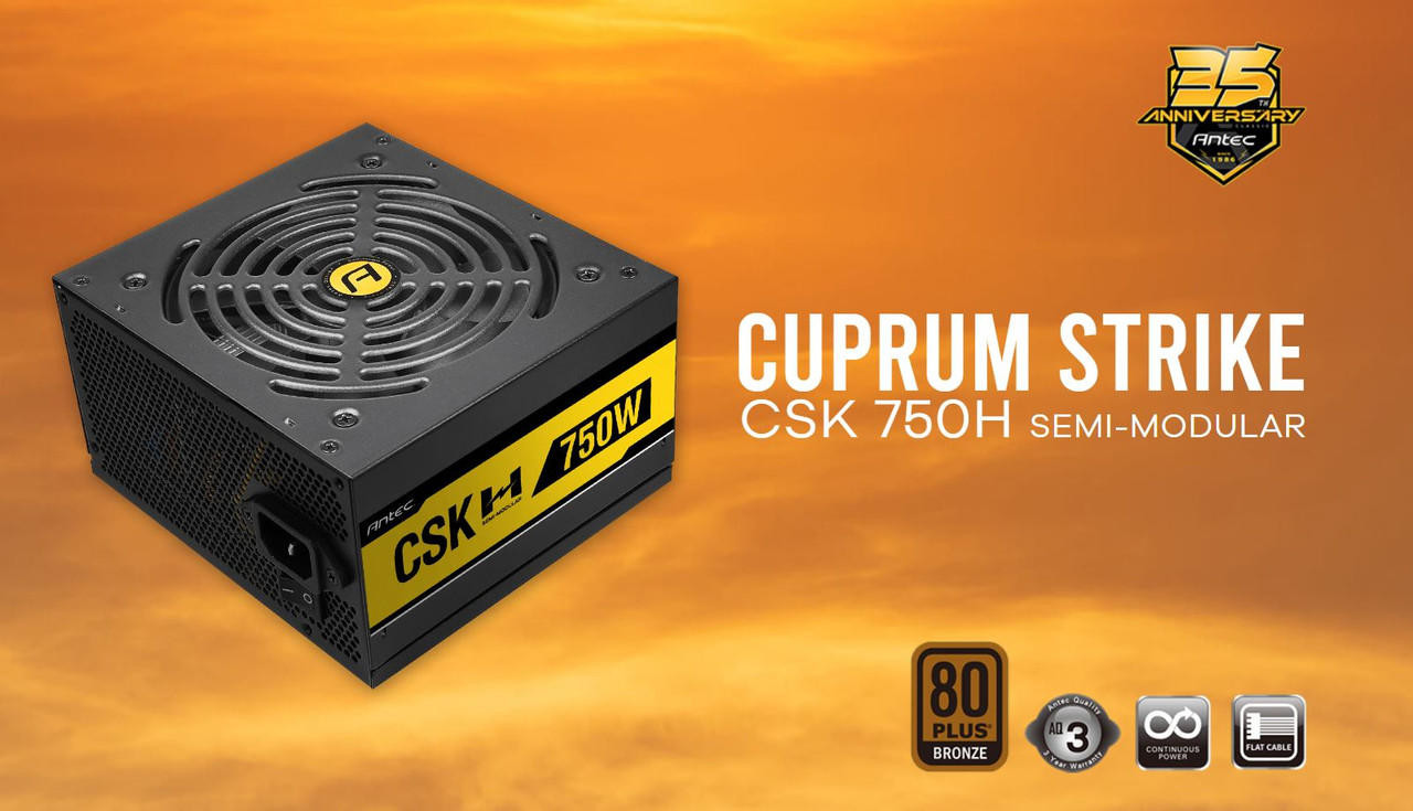 Antec CSK 750W 80+ Bronze, 88% Efficiency, Semi-Modular Flat