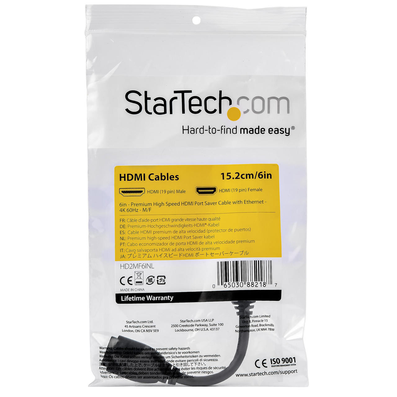 Startech Cable 1 metro Hdmi 2.0 Con Ethernet De Alta Velocidad 4K 60Hz,  Hdr10 –