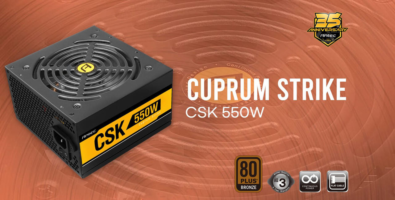 Antec CSK 550W 80+ Bronze, up to 88% Efficiency, Flat Cables