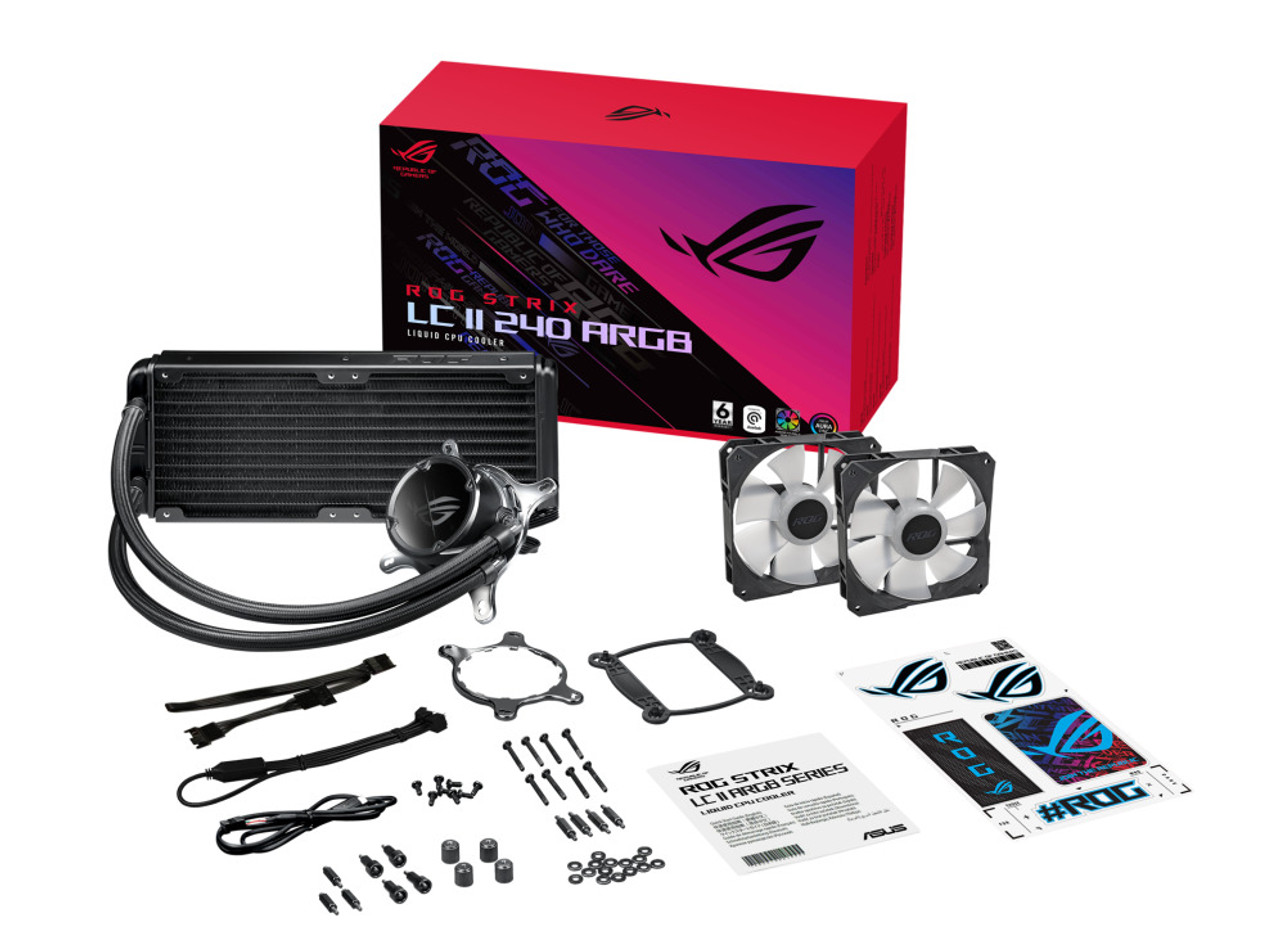 Asus ROG-STRIX-LC-II-240-ARGB, Intel & AMD, ARGB 2 x Fan Slots