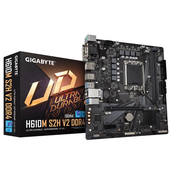 Gigabyte-H610M-S2H-V2-DDR4-1.0-Intel-LGA-1700-mATX-Motherboard,-2x-DDR4-~64GB,-1x-PCI-x16=,-1x-PCI=E-x1,-1x-M.2,-4x-SATA,-2x-USB3.2,-4x-USB-2-H610M-S2H-V2-DDR4-1.0-Rosman-Australia-1