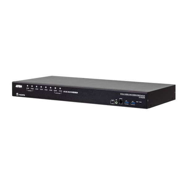 Aten-8-Port-USB-3.0-4K-HDMI-KVM-Switch,-Port-Selection:-OSD,Hotkey,-Pushbutton,-RS-232-Commands-CS18208-AT-U-Rosman-Australia-1