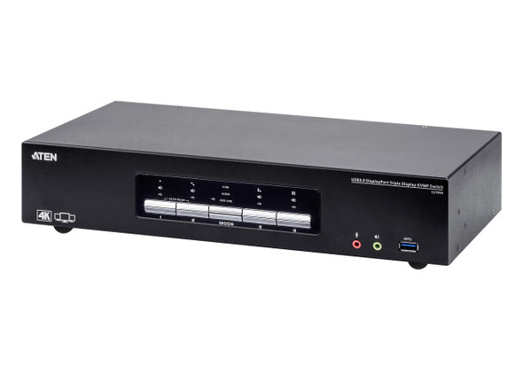 Aten-Desktop-KVMP-Switch-4-Port-Triple-Display-4k-DisplayPort-w/-audio,-Cables-Included,-2x-USB-Port,-Selection-Via-Front-Panel-CS1964-AT-U-Rosman-Australia-1