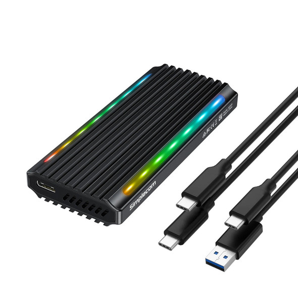 Simplecom-SE525-NVMe-/-SATA-M.2-SSD-USB-C-Enclosure-with-RGB-Light-USB-3.2-Gen-2-10Gbps-SE525-Rosman-Australia-1