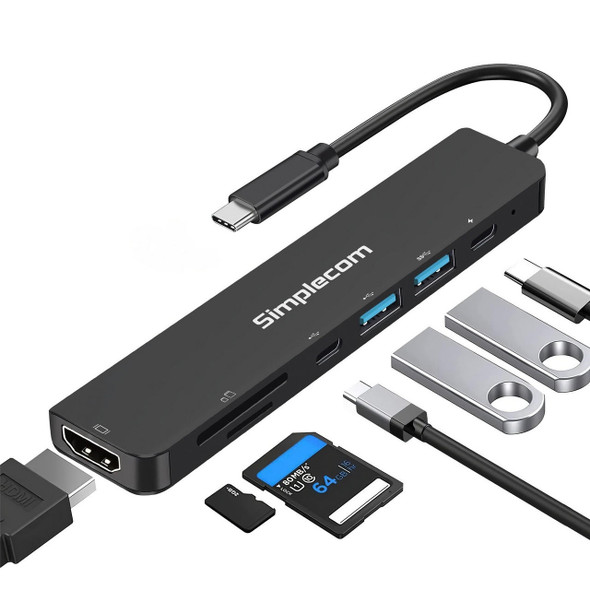 Simplecom-CH547-USB-C-7-in-1-Multiport-Adapter-USB-Hub-HDMI-Card-Reader-PD-CH547-Rosman-Australia-1