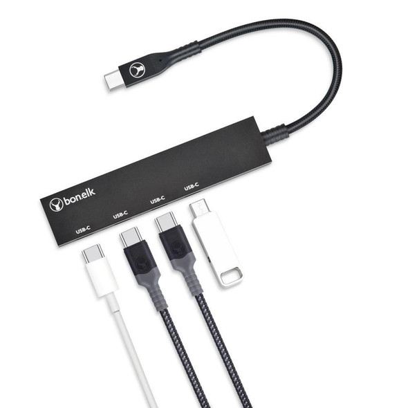 Bonelk-Long-Life-USB-C-to-4-Port-USB-C-3.0-Slim-Hub---(Black)-ELK-80058-R-Rosman-Australia-3