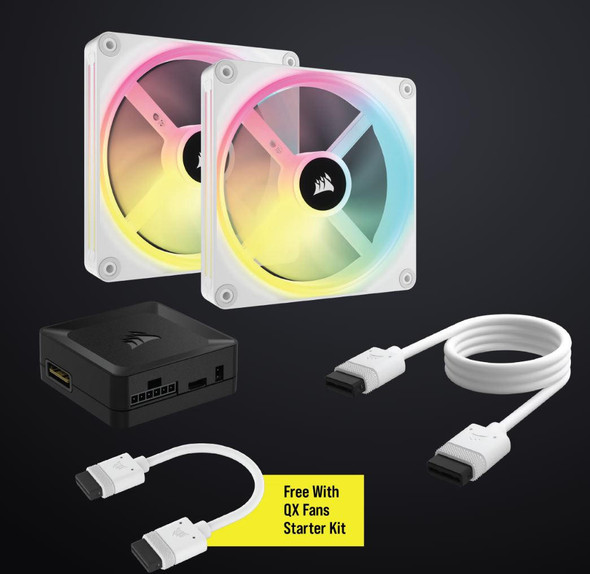 CORSAIR-QX-RGB-Series,-iCUE-LINK-QX140-RGB-WHITE,-140mm-Magnetic-Dome-Bearing.-PWM-RGB-Dual-Fan,-Starter-Kit-CO-9051008-WW-Rosman-Australia-1