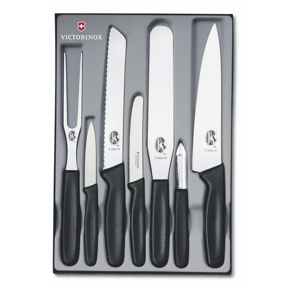 Victorinox SwissClassic 6.7133.7G 7-piece kitchen knife set, black