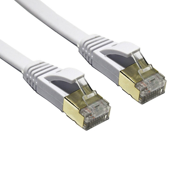 Edimax-10m-White-10GbE-Shielded-CAT7-Network-Cable---Flat-100%-Oxygen-Free-Bare-Copper-Core,-Alum-Foil-Shielding,-Grounding-Wire,-Gold-Plated-RJ45-EA3-100SFW-Rosman-Australia-1