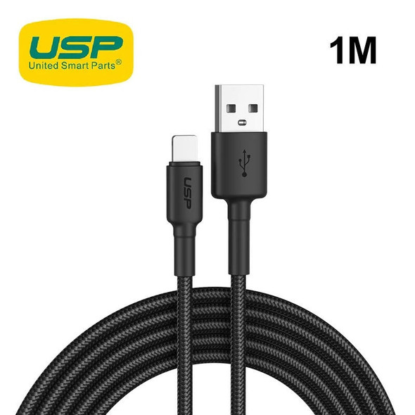 USP-BoostUp-Lightning-to-USB-A-Cable-(1M)-Black---Quick-Charge--Connect,-2.4A-Rapid-Charge,Durable--Reliable,Nylon-Weaving,Apple-iPhone/iPad/MacBook-6972890207026-Rosman-Australia-1