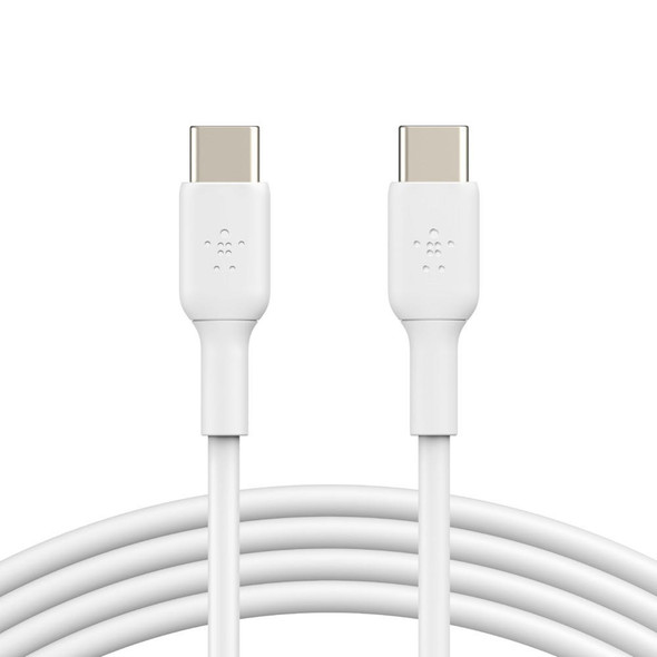 Belkin-BoostCharge-USB-C-to-USB-C-Cable-(2m/6.6ft)---White-(CAB003bt2MWH),480Mbps,8K+-bend,Samsung-Galaxy,iPad,MacBook,Google,OPPO,Nokia,2YR-CAB003bt2MWH-Rosman-Australia-1