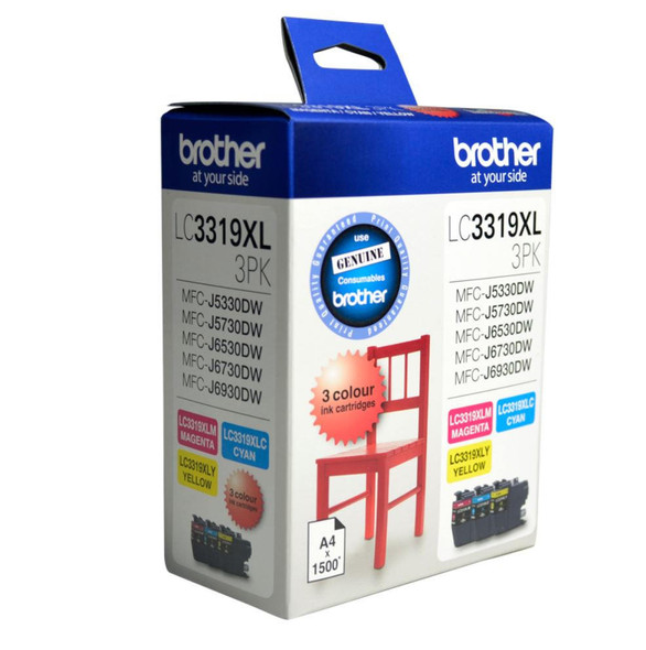 Brother-LC-3319XL--Colour-Value-Pack-1X-Cyan-1X-Magenta-1X-Yellow-MFC-J5330DW/J5730DW/J6530DW/J6730DW/J6930DW---up-to-3000-P-LC-3319XL-3PK-Rosman-Australia-1