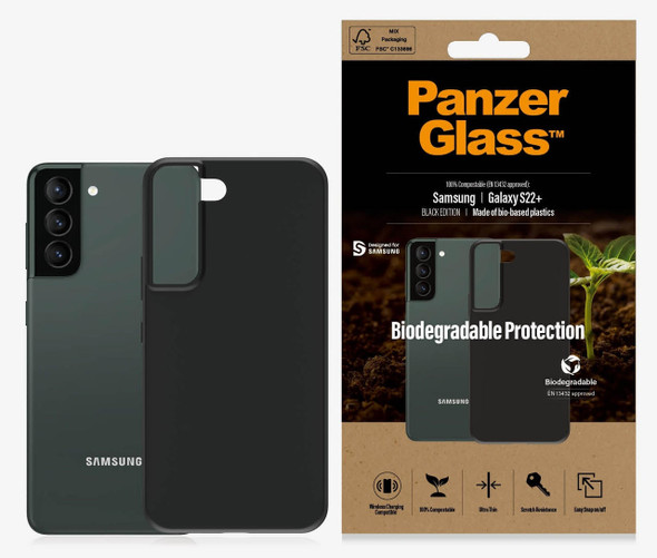 Panzer-Glass-PanzerGlass-Samsung-Galaxy-S22+-5G-(6.6")-Biodegradable-Case---Black(0375),Military-Grade-Standard,Wireless-charging-compatible,Scratch-Resistant,-2YR-0375-Rosman-Australia-1
