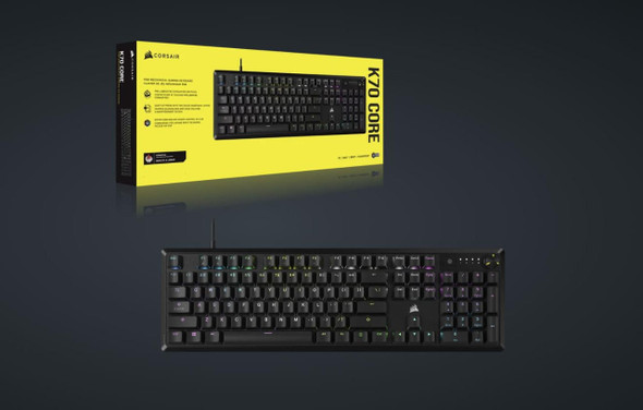 CORSAIR-K70-Core-RGB-PBT-Double-Shot-Keycaps.-Corsair-MLX-Red-Switches,-Media-Control,-Bright-LED,-Aluminum-Top-Plate,-ICUE,-Keyboard-CH-910971E-NA-Rosman-Australia-1