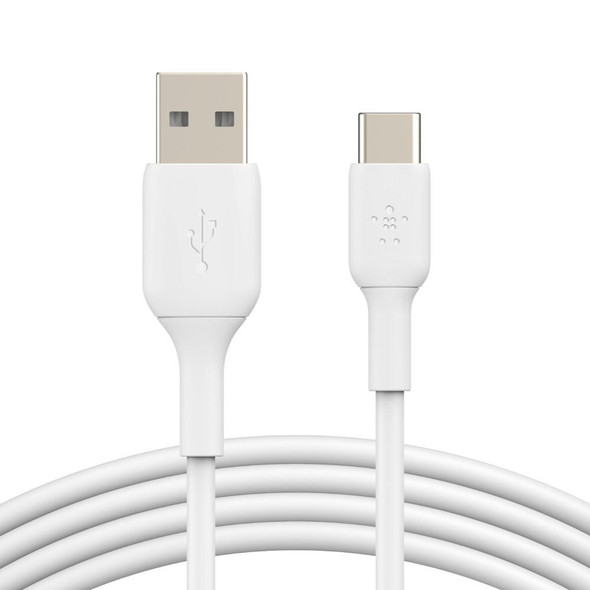Belkin-BoostCharge-USB-C-to-USB-A-Cable-(2m/6.6ft)---White-(CAB001bt2MWH),12W,480Mbps,8K+-bend,Samsung-Galaxy,iPad,MacBook,Google,OPPO,Nokia,2YR-CAB001bt2MWH-Rosman-Australia-1