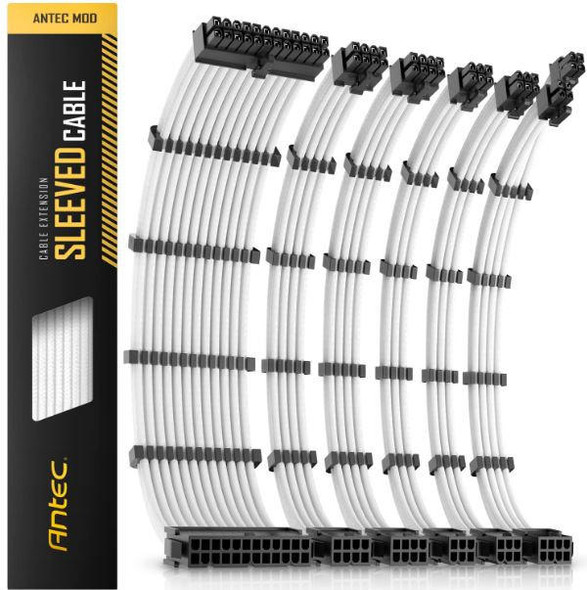 Antec-Cable-Kit----Sleeved-Extension-Cable-Kit---White.-24PIN-ATX,-4+4-EPS,-8PIN-PCI-E,-6PIN-PCI-E,--Compatible-with-Neo-Eco-Series-Universal-PSU-(LS)-AT-ECAB-BK300-C1P4-W-Rosman-Australia-1