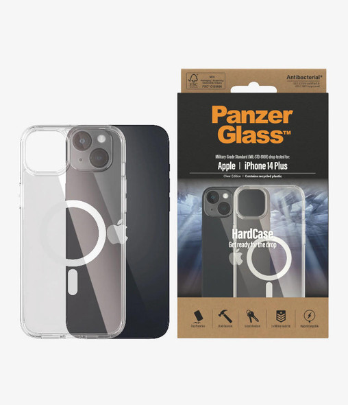 Panzer-Glass-PanzerGlass-Apple-iPhone-14-Plus-HardCase-MagSafe-Compatible---Clear(0411),-3-x-Military-Grade-Standard,-MagSafe-Compatible,-Scratch-Resistant,-2YR-411-Rosman-Australia-1