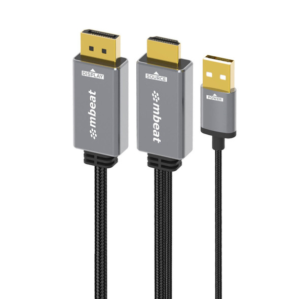 mbeat-Tough-Link-1.8m-HDMI-to-DisplayPort-Cable-with-USB-Power--4K@60Hz-(3840×2160),-1440p@120Hz,-1080p@120Hz-MB-XCB-HDDPU18-Rosman-Australia-1