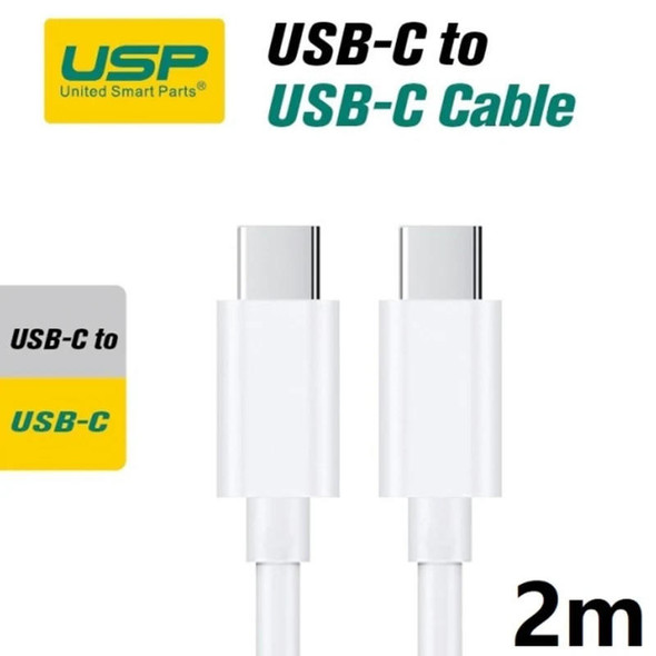 USP-USB-C-to-USB-C-(3.1)-Mini-Cable-(2M)---White,-3A,-High-Performance,-Durable,-8K-Bend,-Samsung-Galaxy,Apple-iPhone,iPad,MacBook,Google,OPPO,Nokia-UMWCCCT-Rosman-Australia-1