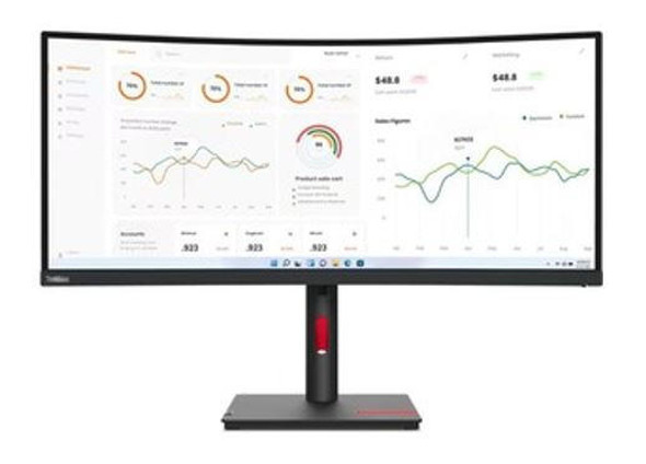 Lenovo-ThinkVision-T34w-30-34"-WQHD-Monitor-1500R-Curv-4K-3440x1440-21:9-Height-Adjustable-Tilt-and-Swivel-DP-HDMI-USB-C-input-LAN-4xUSB3.2-Hub-3yr-63D4GAR1AU-Rosman-Australia-1