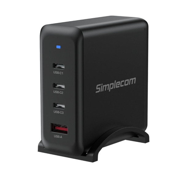 Simplecom-CU400-4-Port-PD-100W-GaN-Fast-Charger-3xUSB-C-+-USB-A-for-Phone-Tablet-Laptop-CU400-Rosman-Australia-1