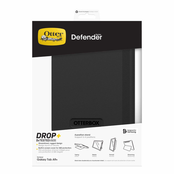 OtterBox-Defender-Samsung-Galaxy-Tab-A9+-Case---Black-(77-95006),-DROP+-2X-Military-Standard,-Multi-Layer,-Built-in-screen-protector,-rugged-design-77-95006-Rosman-Australia-1