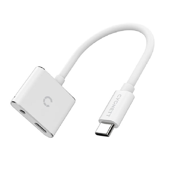 Cygnett-Essentials-USB-C-to-3.5MM-Audio--USB-C-Fast-Charge-Adapter---White-(CY2866PCCPD),-Wide--Ranging-compatibility,Supports-USB-C-PD-fast-charging-CY2866PCCPD-Rosman-Australia-1