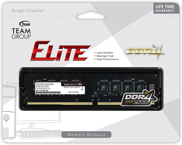 Team-Elite-32GB-288-Pin-DDR4-SDRAM-DDR4-3200-(PC4-25600)-(TED432G3200C2201)-TED432G3200C2201-Rosman-Australia-5