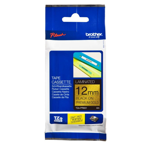 Brother-TZE-tapes-12mm-BLACK-ON-PREMIUM-GOLD-(TZE-PR831)-8VA913KA121-Rosman-Australia-3