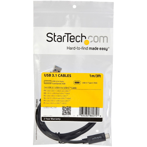 StarTech.com-1m-(3ft)-USB-3.1-USB-C-to-USB-A-Cable-USB31AC1M-Rosman-Australia-6