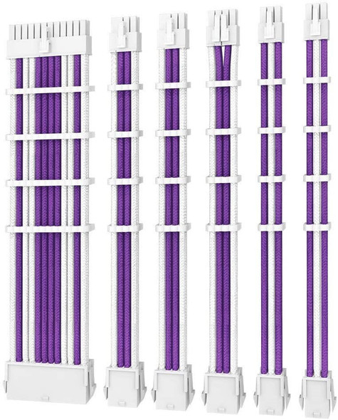 Antec-PSU----Sleeved-Extension-Cable-Kit-V2---Purple-/-White.-24PIN-ATX,-4+4-EPS,-8PIN-PCI-E,-6PIN-PCI-E,-Compatible-with-Standard-PSU-PSUSCW30-205-P/W-Rosman-Australia-2