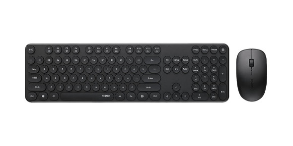 RAPOO-Wireless-Optical-Mouse--Keyboard-Black--2.4G-Connection,-10M-Range,-Spill-Resistant,-Retro-Style-Round-Key,-1000DPI--Black-X260S-BLACK-Rosman-Australia-2