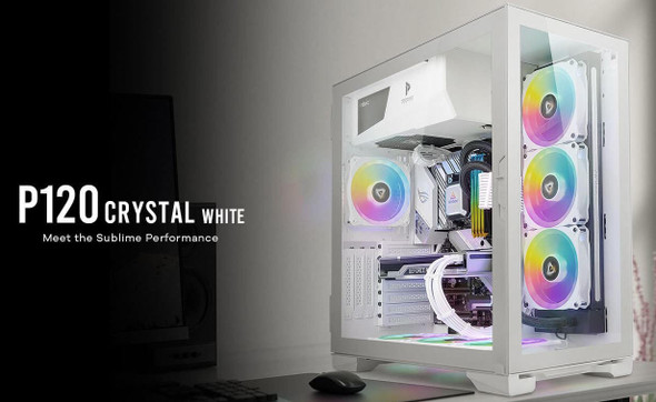 Antec-P120-Crystal-WHITE,-TG,-ATX,-E-ATX,-Heat-Dissipation,-VGA-Holder,-Horizontal--Vertical-PCI,-Slide-Panel,-GPU-450mm,-PSU-294mm,-Gaming-Case-P120-CRYSTAL-WHITE-Rosman-Australia-1