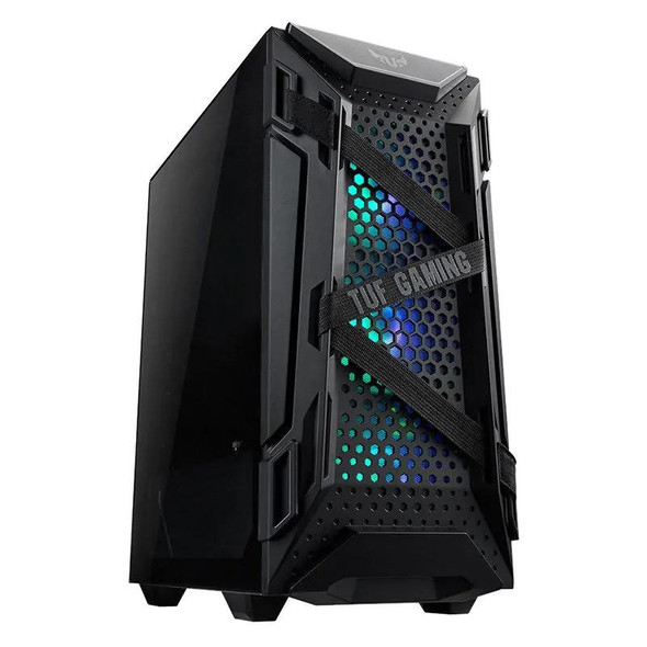 ASUS-GT301-TUF-Gaming-Case-Black-ATX-Mid-Tower-Tempered-Glass-Compact-Case,-Honeycomb-Panel,-4-Total-Pre-Installed-120mm-Fans-3x-ARGB-+-1x-GT301-TUF-GAMING-CASE/BLK/ARGB-FAN//-Rosman-Australia-3