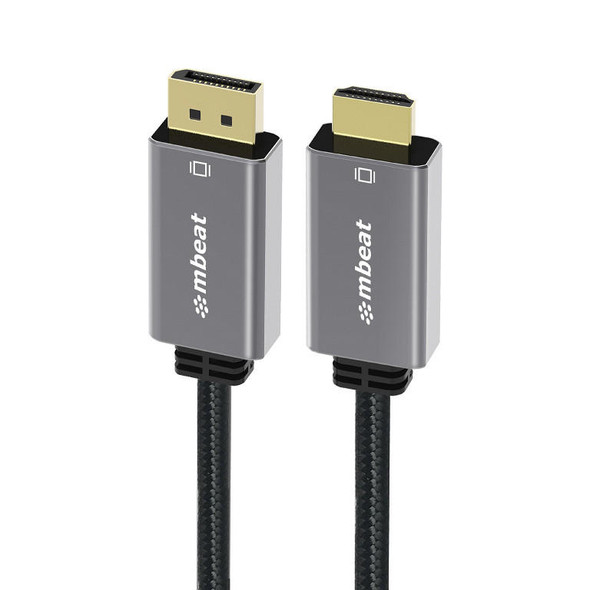 mbeat-Tough-Link-1.8m-4K/60Hz-Display-Port-to-HDMI-Cable----Connects-DisplayPort-to-HDMI-4K@60Hz-(3840×2160),-Gold-Plated,-Aluminium,--Nylon-Braided-MB-XCB-DPHDM18-Rosman-Australia-2