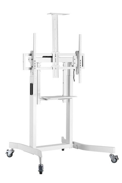 Brateck-Deluxe-Motorized-Large-TV-Cart-with-Tilt,-Equipment-Shelf-and-Camera-Mount-Fit-55"-100"-Up-to-120Kg---White-TTL14-68TW-W-Rosman-Australia-1