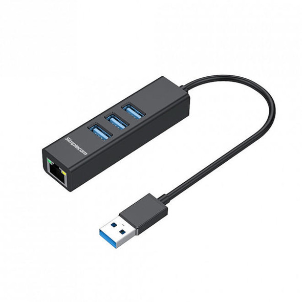 Simplecom-CHN420-Black-Aluminium-3-Port-SuperSpeed-USB-HUB-with-Gigabit-Ethernet-Adapter-CHN420-BLACK-Rosman-Australia-2