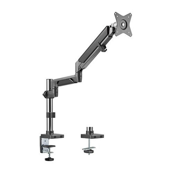 Brateck-Single-Monitor-Pole-Mounted-Epic-Gas-Spring-Aluminum-Monitor-Arm-Fit-Most-17"-32"-Monitors,-Up-to-9kg-per-screen-VESA-75x75/100x100-Space-Grey-LDT37-C012P-SG-Rosman-Australia-2