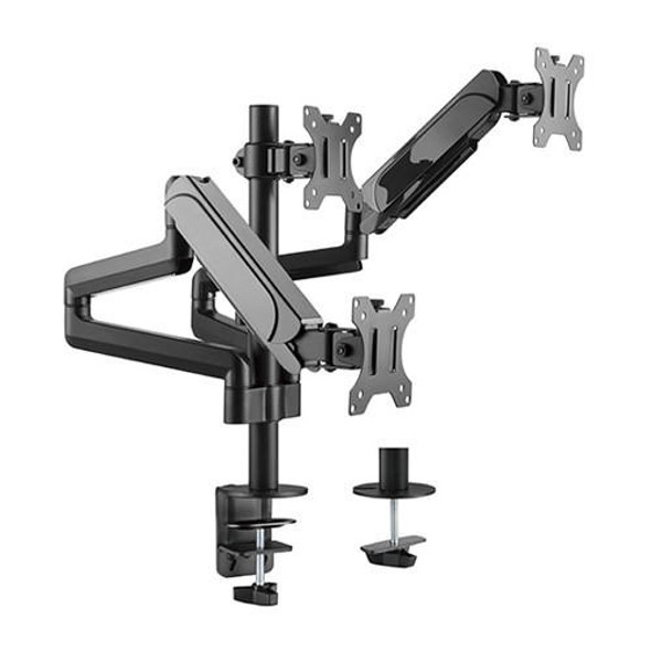 Brateck-Triple-Monitors-Pole-Mounted-Gas-Spring-Monitor-Arm-Fit-Most-17"-27"-Monitors-Up-to-7kg-per-screen-VESA-75x75/100x100-LDT48-C036-Rosman-Australia-1