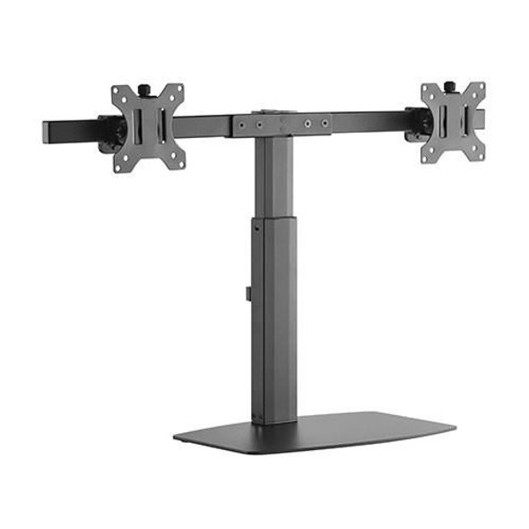 Brateck-Dual-Free-Standing-Screen-Pneumatic-Vertical-Lift-Monitor-Stand-Fit-Most-17‘-27’-Monitors-Up-to-6kg-per-screen-VESA-75x75/100x100-LDS-22T02-Rosman-Australia-2