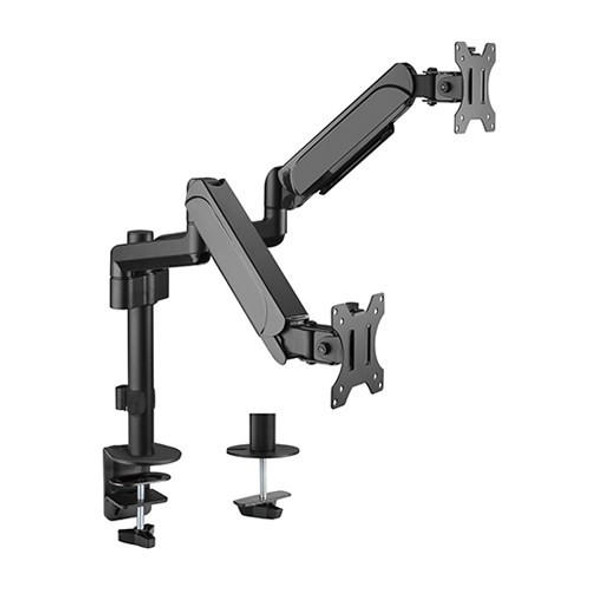 Brateck-Dual-Monitors-Pole-Mounted-Gas-Spring-Monitor-Arm-Fit-Most-17"-32"-Monitors-Up-to-9kg-per-screen-VESA-75x75/100x100-LDT48-C024-Rosman-Australia-1