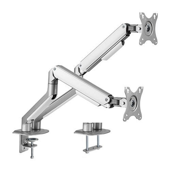 Brateck-Dual-Monitor-Economical-Spring-Assisted-Monitor-Arm-Fit-Most-17"-32"-Monitors,-Up-to-9kg-per-screen-VESA-75x75/100x100-Matte-Grey-LDT63-C024-S-Rosman-Australia-2