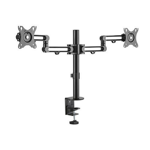 Brateck-Dual-Monitor-Premium-Aluminum-Articulating-Monitor-Arm-Fit-Most-17"-32"-Monitors-Up-to-8kg-per-screen-VESA-75x75/100x100-LDT30-C024-Rosman-Australia-2