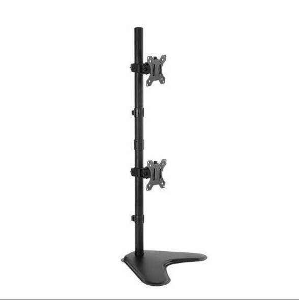 Brateck-Dual-Free-Standing-Screens-Economical-Double-Joint-Articulating-Steel-Monitor-Stand-Fit-Most-13"-32"Monitors-Up-to-8kg-per-screenVESA-100x100-LDT12-T02V-Rosman-Australia-1