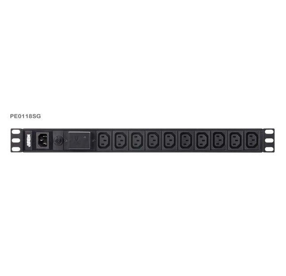Aten-1U-Basic-PDU-10x-Outlets-with-Surge-Protection,18-x-IEC-C13,-10A-Max,-100-240VAC,-50-60-Hz,--Overcurrent-protection,-Aluminum-material-PE0118SG-AT-G-Rosman-Australia-2