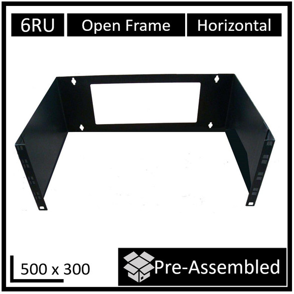 LDR-Open-Frame-6U-Wall-Mount-Frame-(500mm-x-300mm)---Black-Metal-Construction-WB-CA-3406-Rosman-Australia-2