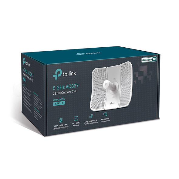 TP-Link-CPE710-5GHz-AC-867Mbps-23dBi-High-gain-Directional-Outdoor-CPE,-IP65-Weather-Proof,-Lightning-Protection,-Passive-POE,-Centralised-Management,-CPE710-Rosman-Australia-1