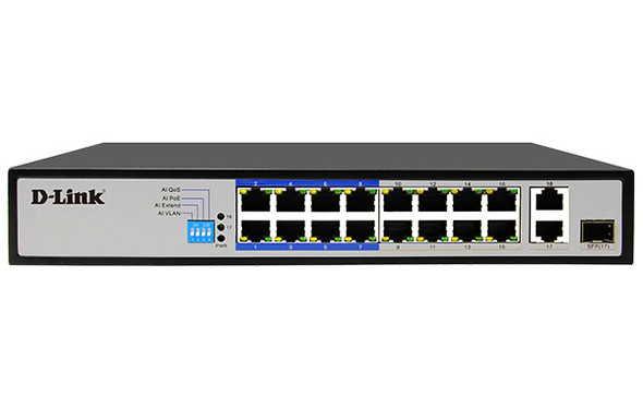 Dlink-18-Port-PoE-Switch-with-16-10/100Mbps-Long-Reach-PoE+-Ports-and-2-Gigabit-Uplinks-with-Combo-SFP.-PoE-budget-150W-(DES-F1018P-E)-DES-F1018P-E-Rosman-Australia-2