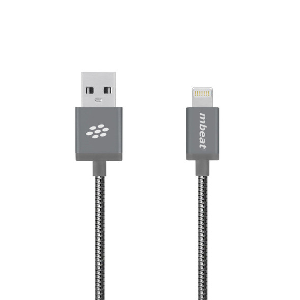 mbeat®-"Toughlink"1.2m-Lightning-Fast-Charger-Cable---Grey/Durable-Metal-Braided/MFI/-Apple-iPhone-X-11-7S-7-8-Plus-XR-6S-6-5-5S-iPod-iPad-Mini-Air(LS-MB-ICA-GRY-Rosman-Australia-1